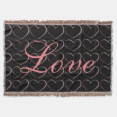 Trendy Heart Gray Calligraphy Liebe Wedding Decke (Vorderseite)