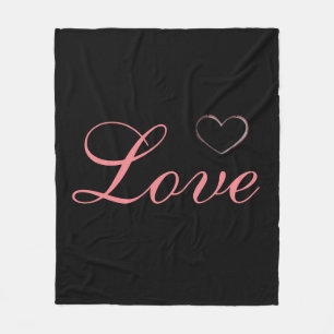 Trendy Heart Gray Calligraphy Liebe Wedding Fleecedecke