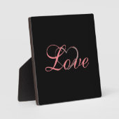 Trendy Heart Gray Calligraphy Liebe Wedding Fotoplatte (Vorderseite)