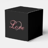Trendy Heart Gray Calligraphy Liebe Wedding Geschenkschachtel (Rückseite)
