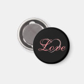 Trendy Heart Gray Calligraphy Liebe Wedding Magnet (Vorderseite/Rückseite)