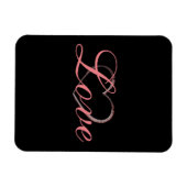 Trendy Heart Gray Calligraphy Liebe Wedding Magnet (Horizontal)