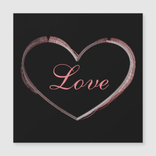 Trendy Heart Gray Calligraphy Liebe Wedding Magnetkarte