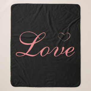 Trendy Heart Gray Calligraphy Liebe Wedding Sherpadecke
