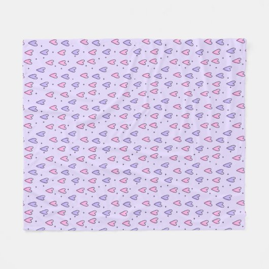 Trendy Heart Pattern Fleece Blanket (Vorderseite (Horizontal))