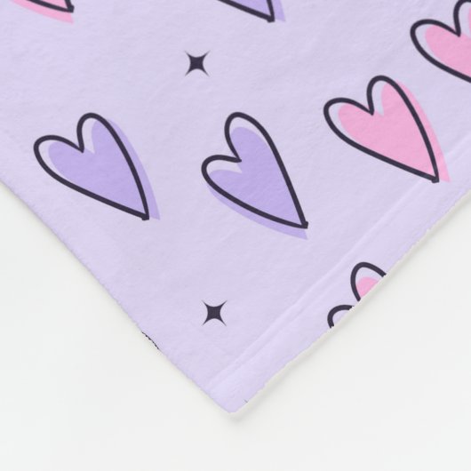 Trendy Heart Pattern Fleece Blanket (Ecke)