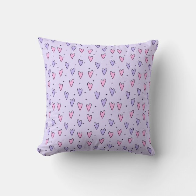 Trendy Heart Pattern Throw Pillow Kissen (Vorderseite)