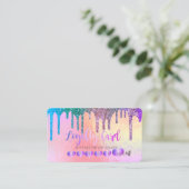 Trendy Hearts Rainbow Glitzer Tropfens Holography Treuekarte (Stehend Vorderseite)