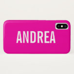 Trendy heißes Rosa-moderne Typografie Case-Mate iPhone Hülle<br><div class="desc">Trendy heißes Rosa-moderne Typografie fügen personalisierte iPhone Rechtssache | Ihren eigenen Namen oder Kurztext diesem kundengerechten iPhone Fall hinzu,  der GROTESK-Typografie kennzeichnet. Dieser moderne iPhone Fall ist als personalisiertes Geschenk perfekt. Andere Farben sind verfügbar.</div>