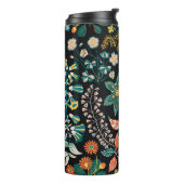 Trendy hell Blumenmuster in den verschiedensten Fo Thermosbecher (Nach links gedreht)