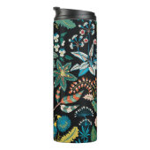 Trendy hell Blumenmuster in den verschiedensten Fo Thermosbecher (Nach rechts gedreht)