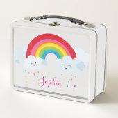 TRENDY hell lustig bunt Regenbogen kawaii Metall Brotdose (Vorderseite)