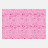 Trendy, hell und farbenfroh, handgezeichnet Rosa U Geschenkpapier Set (Vorderseite)