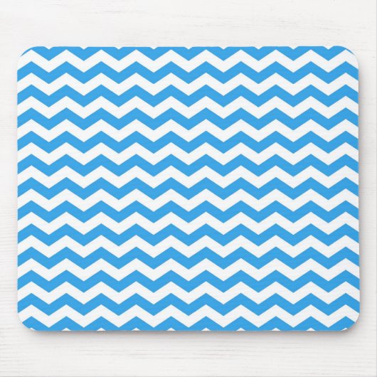 Trendy, hellblau Zickzack Zickzackstreifen. Mousepad (Vorne)