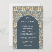 Trendy helle Pastellfarben florale Jugendstil Einladung (Vorderseite)