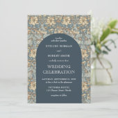 Trendy helle Pastellfarben florale Jugendstil Einladung (Stehend Vorderseite)