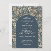 Trendy helle Pastellfarben florale Jugendstil Einladung (Vorderseite)