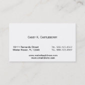 Trendy helles blaues aquamarines Vintages Visitenkarte (Rückseite)