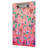 Trendy helles Girly rosa Vintages Blumenmonogramm Klemmbrett (Links)