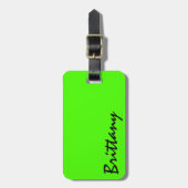 Trendy helles Limones grünes und schwarzes Gepäckanhänger (Vorderseite vertikal)