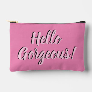 Trendy Hello Gorgeous Girly Pink Zubehörtasche