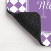 Trendy hellpurpurner überprüfter mit Monogramm Mousepad (Ecke)