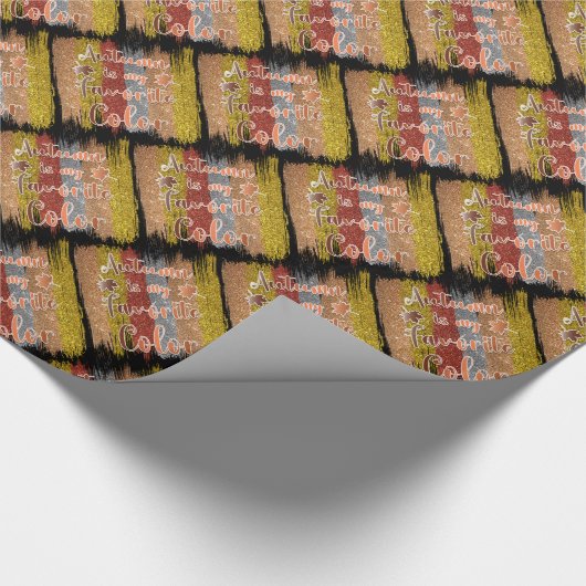 Trendy Herbst Glitzer Blätter Geschenkpapier (Ecke)