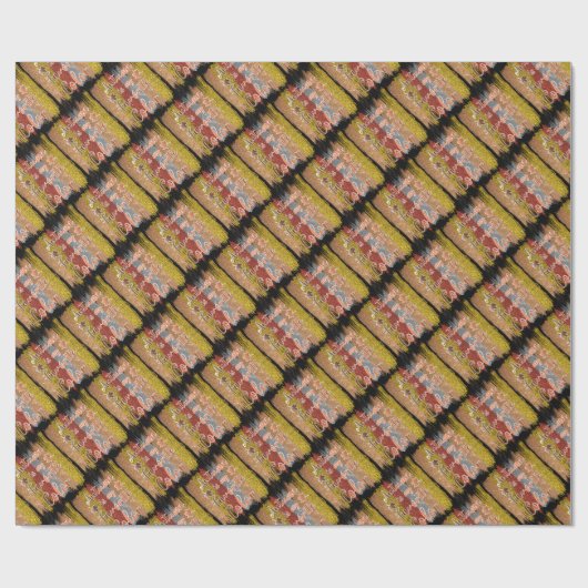 Trendy Herbst Glitzer Blätter Geschenkpapier (Flach)