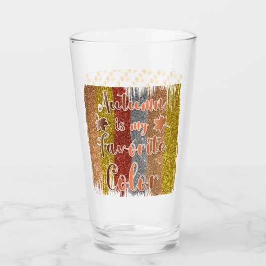 Trendy Herbst Glitzer Blätter Glas (Vorderseite)