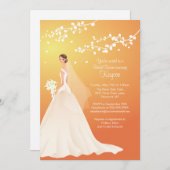 Trendy Herbst Gold Bride Brautparty Einladung (Vorne/Hinten)