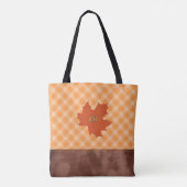 Trendy Herbst Kariert Mapselleaf personalisierbar Tasche (Rückseite)