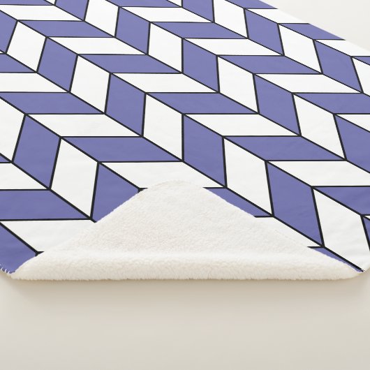 Trendy Herringbone Zickzack Pattern Sherpadecke (3/4)