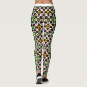 Trendy Hexagonal Tribal Pattern Leggings (Rückseite)