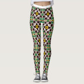 Trendy Hexagonal Tribal Pattern Leggings (Vorderseite)