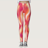 Trendy Hippie Rosa Gelbe Gefärbte Krawatte Leggings (Vorderseite)