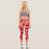Trendy hippy watermelone pink capri leggings (Vorderseite)