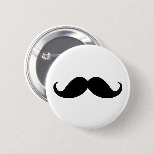 Trendy Hipster des lustigen schwarzen Button (Vorne & Hinten)