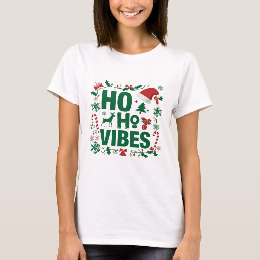 Trendy Ho Ho Ho Holiday Party T-Shirt (Vorderseite)