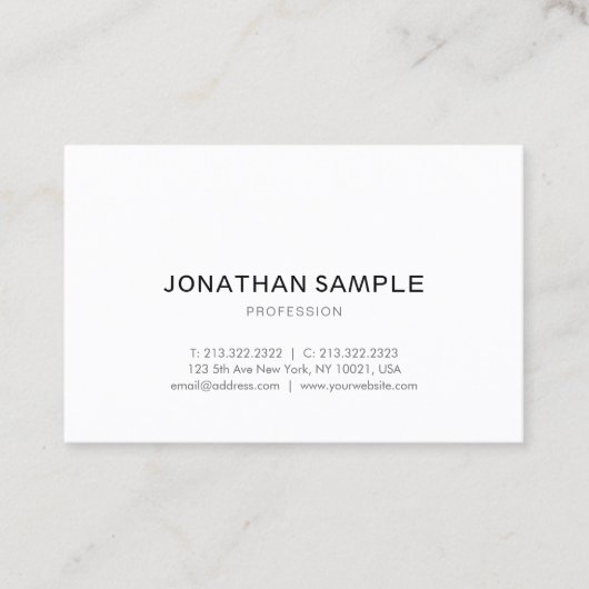 Trendy hoch entwickeltes einfacher visitenkarte (Vorderseite)