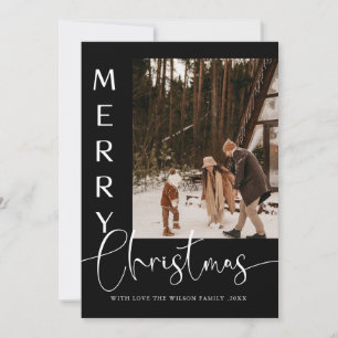 Trendy Holiday Modern Foto Weihnachtskarte Einladung