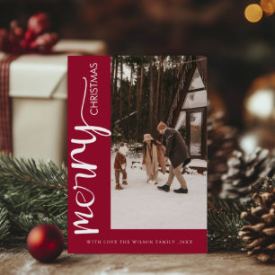 Trendy Holiday Modern Foto Weihnachtskarte Einladung