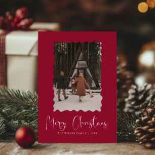Trendy Holiday Modern Foto Weihnachtskarte Einladung