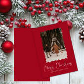 Trendy Holiday Modern Foto Weihnachtskarte Einladung