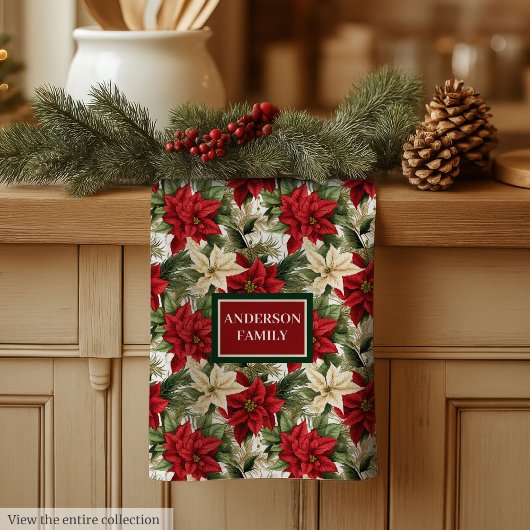 Trendy Holiday Towel Red Green Chic Kitchen Art Geschirrtuch