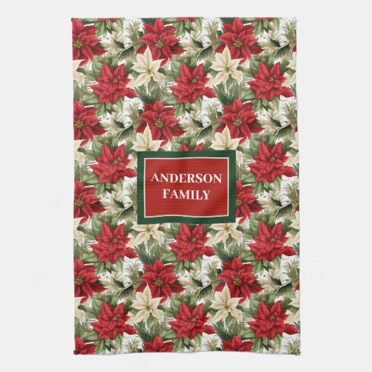 Trendy Holiday Towel Red Green Chic Kitchen Art Geschirrtuch (Vertikal)