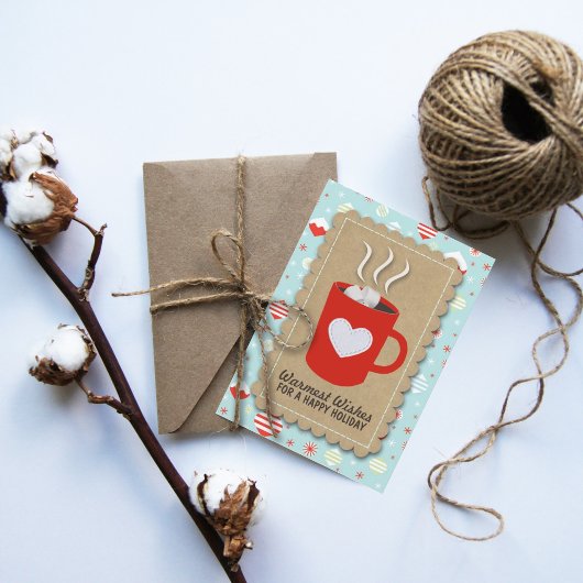 Trendy Holiday "Warmest Wakes" Weihnachtskarte Feiertagskarte