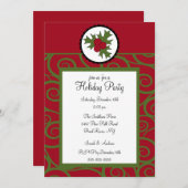 Trendy Holly Swirl Einladung (Vorne/Hinten)