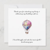 Trendy Holo Hot Air Ballon Flat Danke Karte (Rückseite)