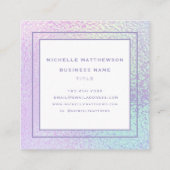 Trendy Holografischer Beruflich Chic Quadratische Visitenkarte (Rückseite)