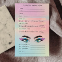 Trendy Hologram Client Lash Map Eyelash Extensions